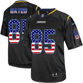 Wholesale Cheap Nike Chargers #85 Antonio Gates Black Men\'s Stitched NFL Elite USA Flag Fashion Jersey