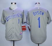 Wholesale Cheap Royals #1 Jarrod Dyson Grey Cool Base Stitched MLB Jersey