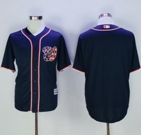 Wholesale Cheap Nationals Blank Navy Blue New Cool Base Stitched MLB Jersey
