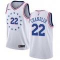Wholesale Cheap Men's Philadelphia 76ers #22 Wilson Chandler Swingman White Basketball Earned Edition Jersey