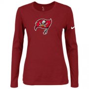 Wholesale Cheap Women's Nike Tampa Bay Buccaneers Of The City Long Sleeve Tri-Blend NFL T-Shirt Red