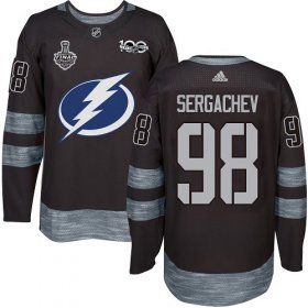 Wholesale Cheap Adidas Lightning #98 Mikhail Sergachev Black 1917-2017 100th Anniversary 2020 Stanley Cup Final Stitched NHL Jersey