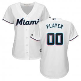 Wholesale Cheap Marlins Personalized Women\'s Home 2019 Cool Base White MLB Jersey (S-3XL)