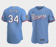 Cheap Men's Texas Rangers #34 Nolan Ryan Blue Flex Base Stitched Baseball Jersey