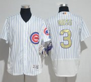 Wholesale Cheap Cubs #3 David Ross White(Blue Strip) Flexbase Authentic 2017 Gold Program Stitched MLB Jersey