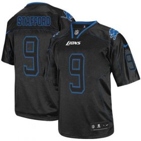 Wholesale Cheap Nike Lions #9 Matthew Stafford Lights Out Black Men\'s Stitched NFL Elite Jersey