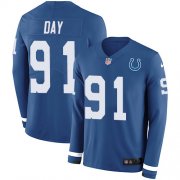Wholesale Cheap Nike Colts #91 Sheldon Day Royal Blue Team Color Youth Stitched NFL Limited Therma Long Sleeve Jersey