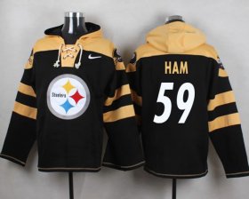 Wholesale Cheap Nike Steelers #59 Jack Ham Black Player Pullover NFL Hoodie