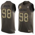 Wholesale Cheap Nike Vikings #98 Linval Joseph Green Men's Stitched NFL Limited Salute To Service Tank Top Jersey