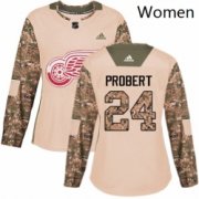 Wholesale Cheap Womens Adidas Detroit Red Wings 24 Bob Probert Authentic Camo Veterans Day Practice NHL Jersey