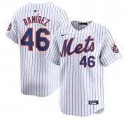 Cheap Men's New York Mets #46 Yohan Ramirez White 2024 Home Limited Stitched Baseball Jersey