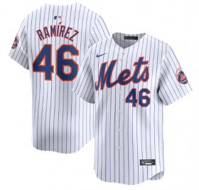 Cheap Men\'s New York Mets #46 Yohan Ramirez White 2024 Home Limited Stitched Baseball Jersey
