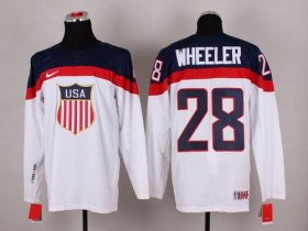 Wholesale Cheap 2014 Olympic Team USA #28 Blake Wheeler White Stitched NHL Jersey