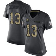 Wholesale Cheap Nike Browns #13 Odell Beckham Jr Black Women's Stitched NFL Limited 2016 Salute to Service Jersey
