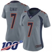 Wholesale Cheap Nike Broncos #7 John Elway Gray Women's Stitched NFL Limited Inverted Legend 100th Season Jersey