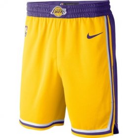 Wholesale Cheap Men\'s Los Angeles Lakers Yellow 2019 Nike Swingman Stitched NBA Shorts