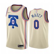 Wholesale Cheap Philadelphia 76ers #0 Tyrese Maxey Cream NBA Swingman 2020-21 Earned Edition Jersey