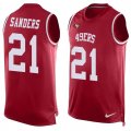 Wholesale Cheap Nike 49ers #21 Deion Sanders Red Team Color Men's Stitched NFL Limited Tank Top Jersey