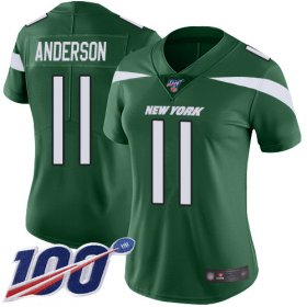 Wholesale Cheap Nike Jets #11 Robby Anderson Green Team Color Women\'s Stitched NFL 100th Season Vapor Limited Jersey
