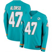 Wholesale Cheap Nike Dolphins #47 Kiko Alonso Aqua Green Team Color Men's Stitched NFL Limited Therma Long Sleeve Jersey