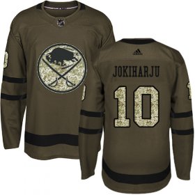Wholesale Cheap Adidas Sabres #10 Henri Jokiharju Green Salute to Service Stitched Youth NHL Jersey