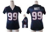 Wholesale Cheap Nike Texans #99 J.J. Watt Navy Blue Team Color Draft Him Name & Number Top Women's Stitched NFL Elite Jersey