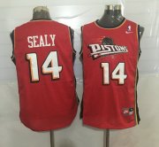 Wholesale Cheap Men's Detroit Pistons #14 Malik Sealy Red Hardwood Classics Soul Swingman Throwback Jersey