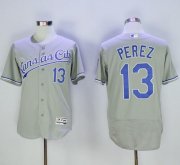 Wholesale Cheap Royals #13 Salvador Perez Grey Flexbase Authentic Collection Stitched MLB Jersey