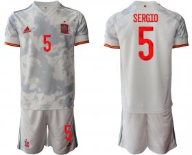 Wholesale Cheap Men 2021 European Cup Spain away white 5 Soccer Jersey
