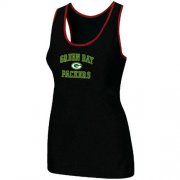 Wholesale Cheap Women's Nike Green Bay Packers Heart & Soul Tri-Blend Racerback Stretch Tank Top Black