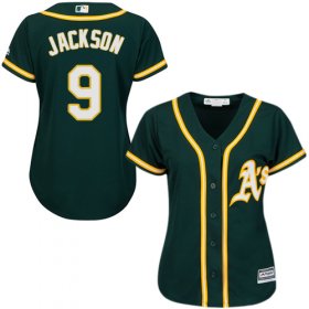 Wholesale Cheap Athletics #9 Reggie Jackson Green Alternate Women\'s Stitched MLB Jersey