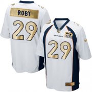 Wholesale Cheap Nike Broncos #29 Bradley Roby White Men's Stitched NFL Game Super Bowl 50 Collection Jersey