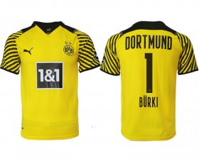 Wholesale Cheap Men 2021-2022 Club Borussia Dortmund home yellow aaa version 1 Soccer Jersey