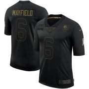 Cheap Cleveland Browns #6 Baker Mayfield Nike 2020 Salute To Service Limited Jersey Black