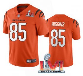 Wholesale Cheap Men\'s Cincinnati Bengals #85 Tee Higgins 2022 Orange Super Bowl LVI Vapor Limited Stitched Jersey