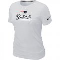 Wholesale Cheap Women's Nike New England Patriots Authentic Logo T-Shirt White