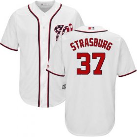 Wholesale Cheap Nationals #37 Stephen Strasburg White New Cool Base Stitched MLB Jersey