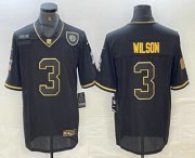 Cheap Men's Pittsburgh Steelers #3 Russell Wilson Black Gold 2020 Salute To Service Stitched NFL Nike Limited Jersey