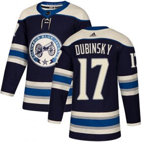 Wholesale Cheap Adidas Blue Jackets #17 Brandon Dubinsky Navy Blue Alternate Authentic Stitched NHL Jersey