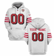 Wholesale Cheap Men's San Francisco 49ers Active Custom 2021 White 75th Anniversary Pullover Hoodie