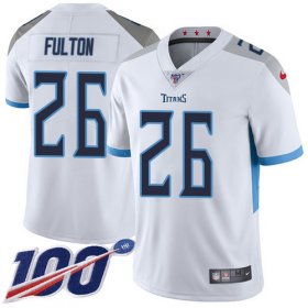 Wholesale Cheap Nike Titans #26 Kristian Fulton White Youth Stitched NFL 100th Season Vapor Untouchable Limited Jersey