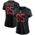 Wholesale Cheap San Francisco 49ers #85 George Kittle Nike Women's Team Player Name & Number T-Shirt Black