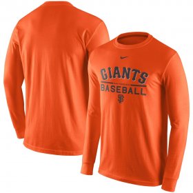 Wholesale Cheap San Francisco Giants Nike Practice Long Sleeve T-Shirt Orange