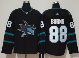 Wholesale Cheap Adidas Sharks #88 Brent Burns Black Alternate Authentic Stitched NHL Jersey