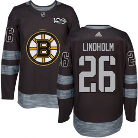 Wholesale Cheap Adidas Bruins #26 Par Lindholm Black 1917-2017 100th Anniversary Stitched NHL Jersey
