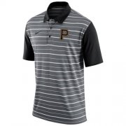 Wholesale Cheap Men's Pittsburgh Pirates Nike Gray Dri-FIT Stripe Polo