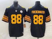 Wholesale Cheap Men's Pittsburgh Steelers #88 Pat Freiermuth Black Yellow 2023 FUSE Color Rush Stitched Nike Limited Jersey