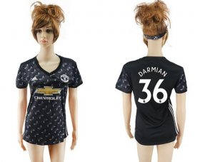 Wholesale Cheap Women\'s Manchester United #36 Darmian Away Soccer Club Jersey