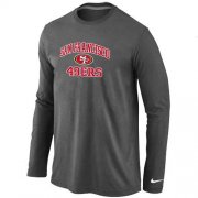 Wholesale Cheap Nike San Francisco 49ers Heart & Soul Long Sleeve T-Shirt Dark Grey