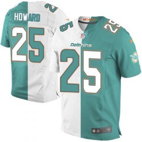 Wholesale Cheap Nike Dolphins #25 Xavien Howard Aqua Green/White Men\'s Stitched NFL Elite Split Jersey